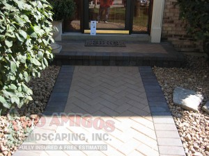 Brick paver front step and walkway