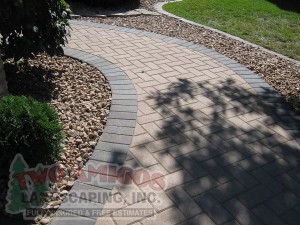 Brick paver curved walkway