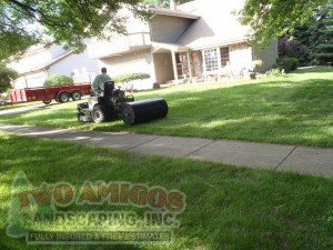 rolling of lawn landscaping